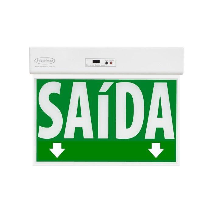Placa de Saída de Emergência Autônoma 24x18 SLIM Verde com Adesivo