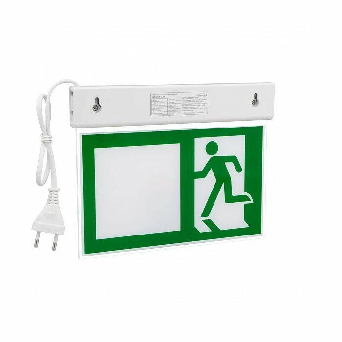 Placa de Rota de Fuga Autônoma 24x18 Verde com Adesivos