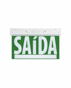 Placa de Saída de Emergência 50x25 Autônoma Verde com Adesivos