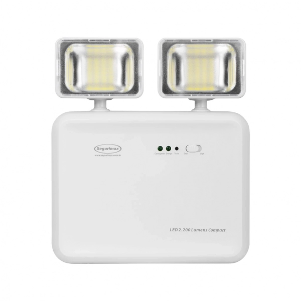 Iluminação de Emergência LED Autônoma 2200 Lúmens 2 Faróis COMPACT